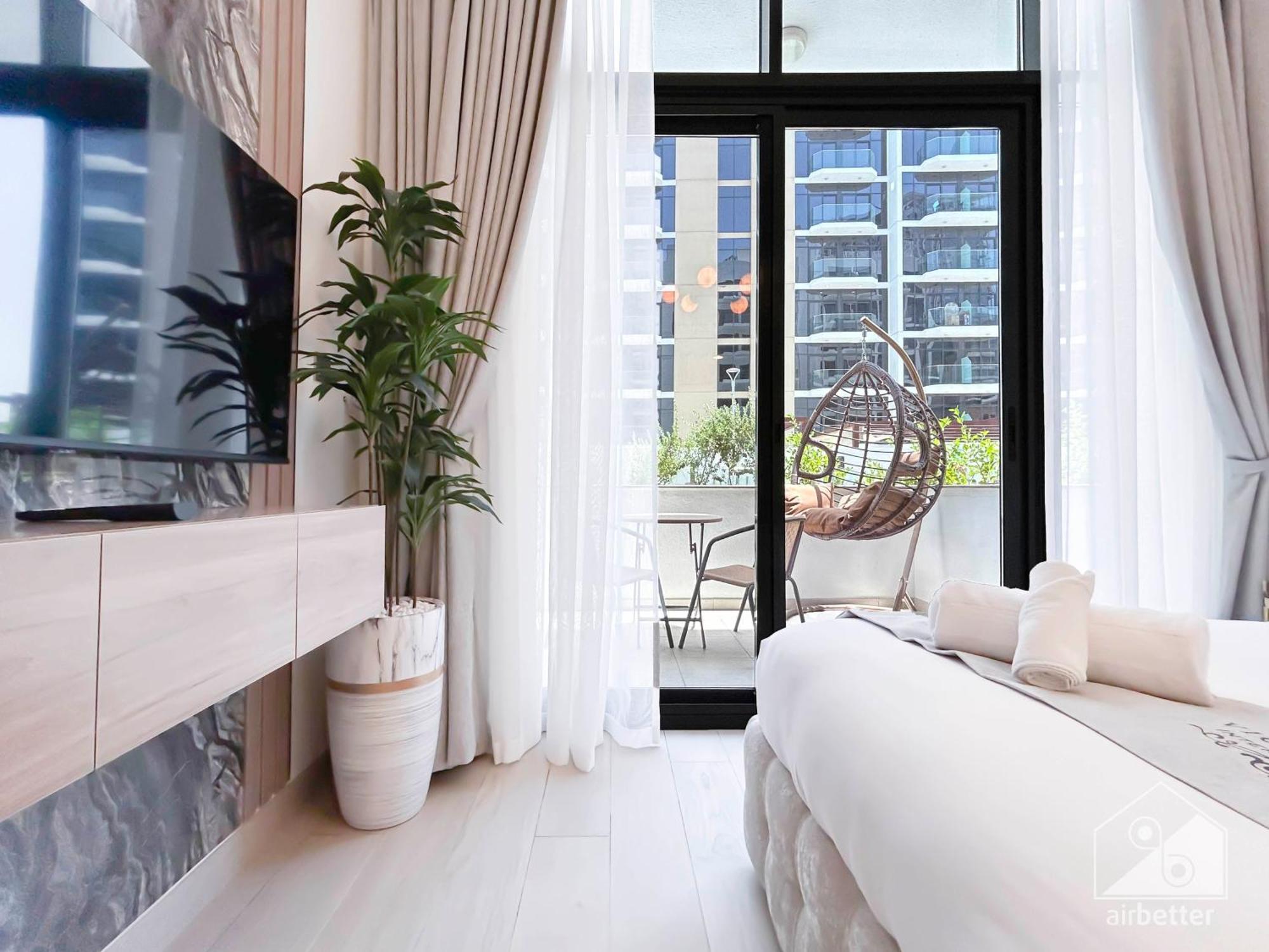 Charming Studio With Balcony In Azizi Riviera Dubai Luaran gambar