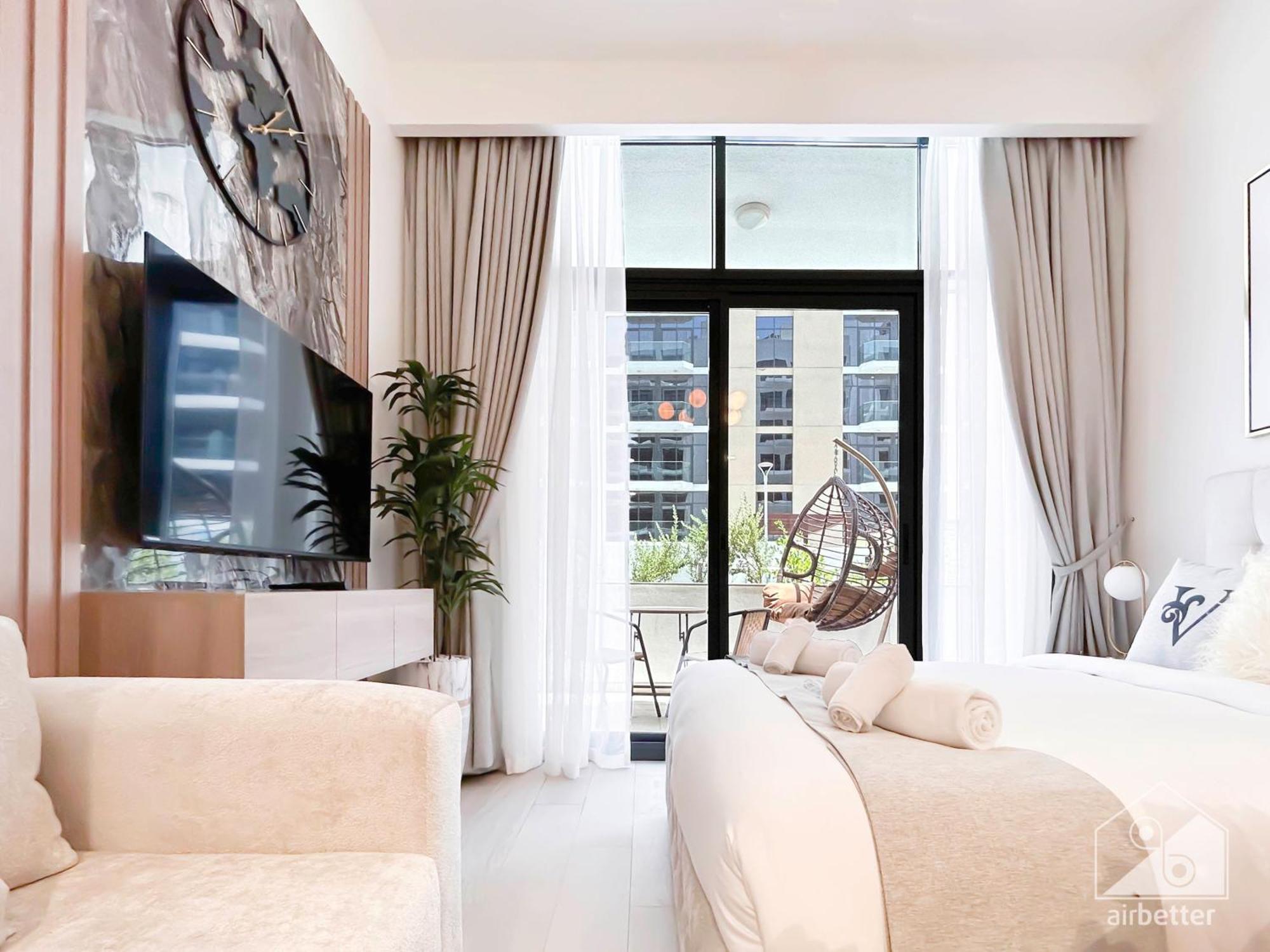 Charming Studio With Balcony In Azizi Riviera Dubai Luaran gambar