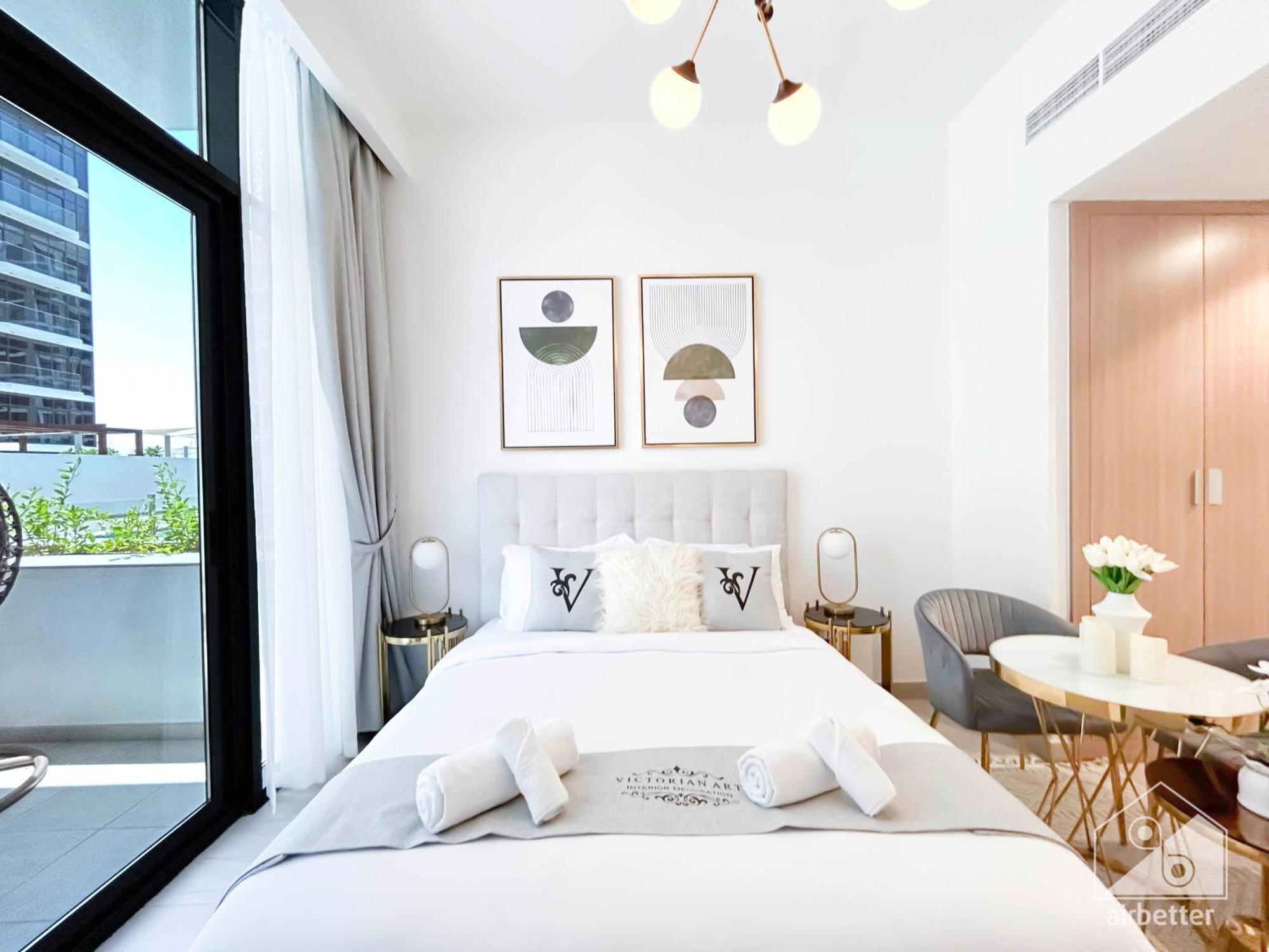 Charming Studio With Balcony In Azizi Riviera Dubai Luaran gambar